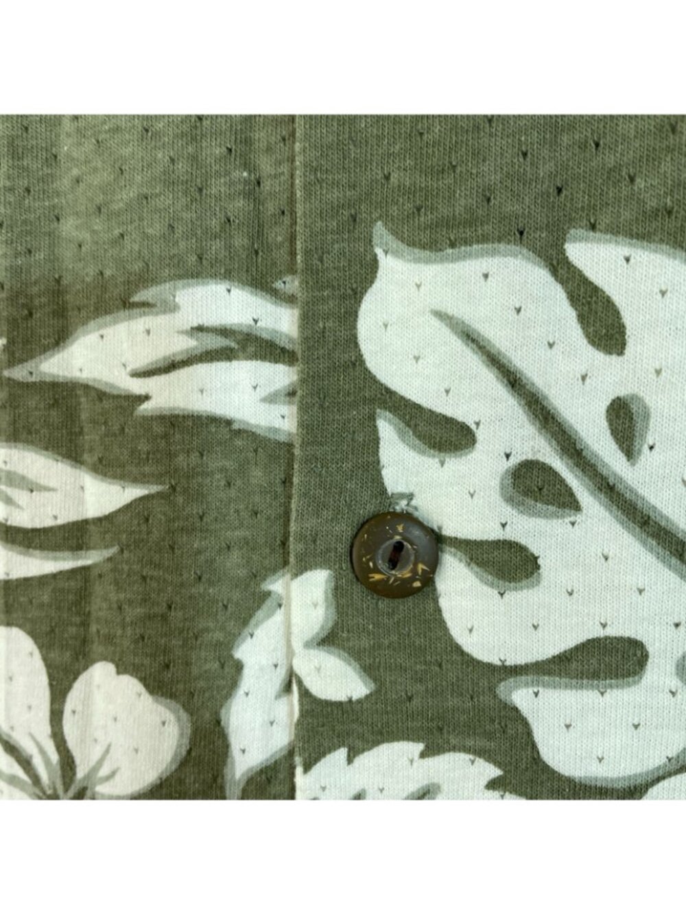 Vintage Men's L Green Hawaiian Button up Shirt Floral Print F1324 - Picture 8 of 9